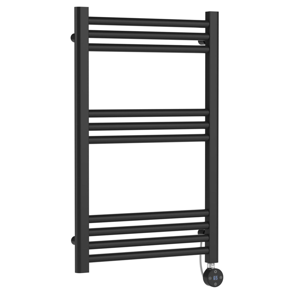 Electric Round Tube Towel Rail 10 Bars 800x500mm Anthracite 1228 BTU 450 PC