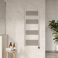 Electric Round Tube Towel Rail 17 Bars 1200mm X 500mm Chrome 1406 BTU 450 Centres