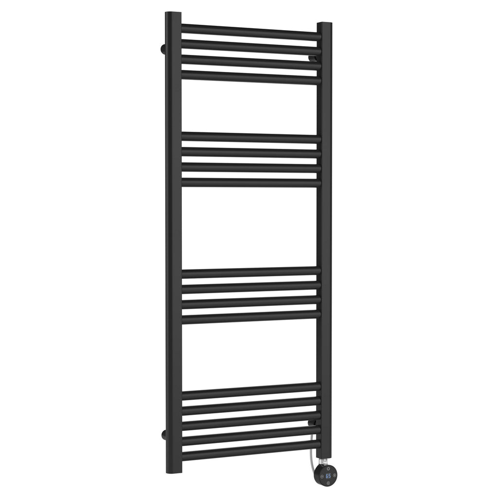 Electric Round Tube Towel Rail 17 Bars 1200x500mm Anthracite 1969 BTU 450 PC