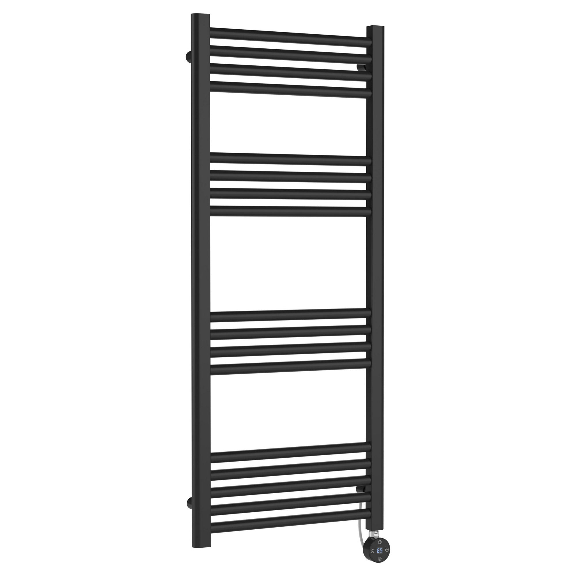 Electric Round Tube Towel Rail 17 Bars 1200x500mm Anthracite 1969 BTU 450 PC