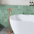 Veraison Freestanding Bath Shower Mixer With Kit Brushed Bronze Contemporary 1 Hole