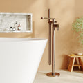 Linea Freestanding Bath Shower Mixer With Kit Brushed Bronze Contemporary 1 Hole