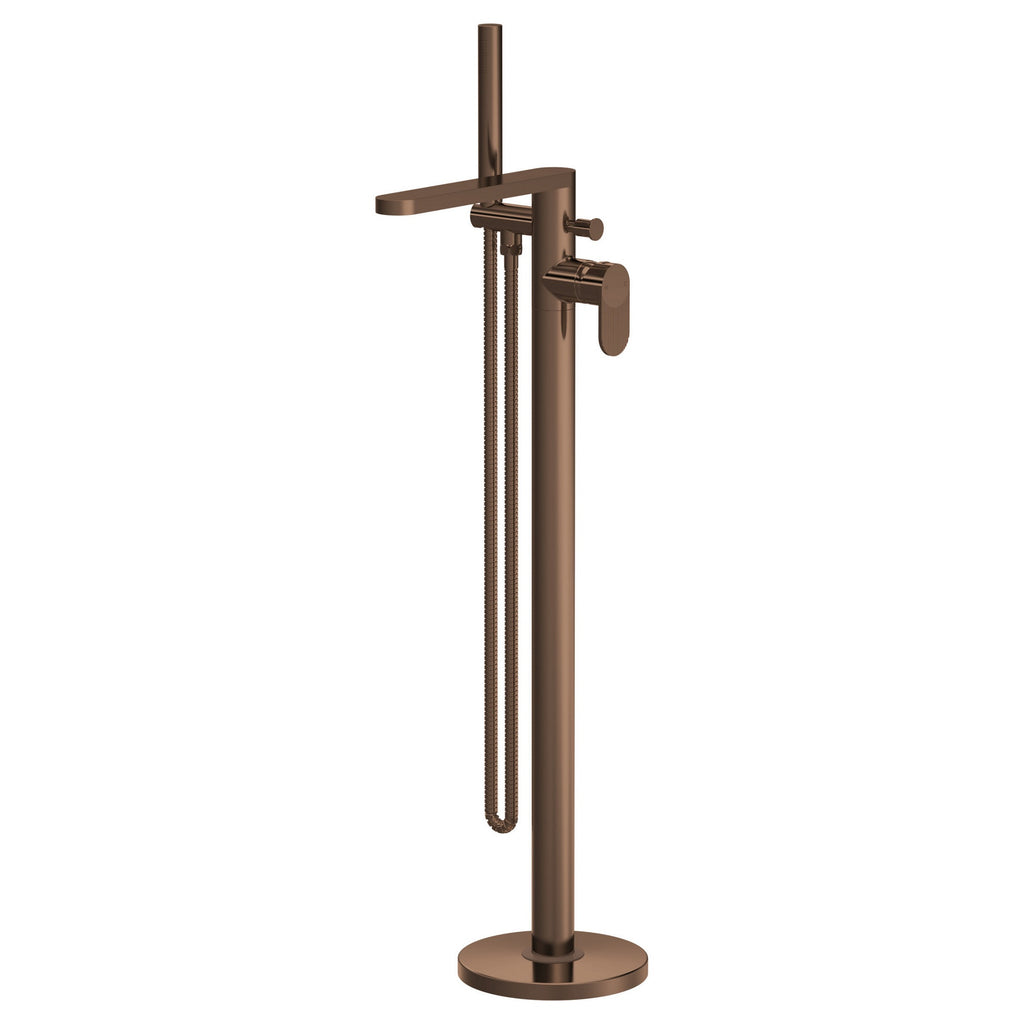 Aurelio Freestanding Bath Shower Mixer With Kit Brushed Bronze Contemporary 110mm