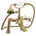 Montane Traditional Brushed Brass 1/2 Bath Shower Mixer Crosshead 2 Hole