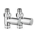 Modern Chrome Manual Straight Radiator Valves - 15mm Compression x 1/2" BSP Thread