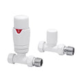 White Thermostatic Radiator Valve (TRV) & Lockshield Set - Straight, 15mm x 1/2" BSP Compression