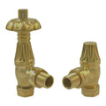 Traditional Westminster Angled Thermostatic Radiator Valve (TRV) - Brushed Brass - 1/2" x 15mm