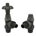 FNX Westminster Pewter Angled Thermostatic Radiator Valve Set 1/2" x 15mm for DIY & Pros