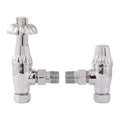 FNX Bathrooms Westminster Chrome Angled Thermostatic Radiator Valves 1/2" x 15mm - Pair