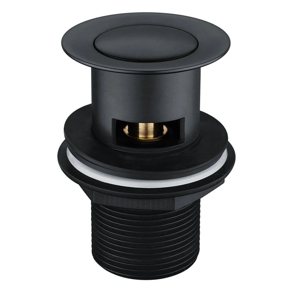 Matt Black Basin Mono Mixer Tap with Slotted Waste - Single Lever Brass Bathroom Faucet