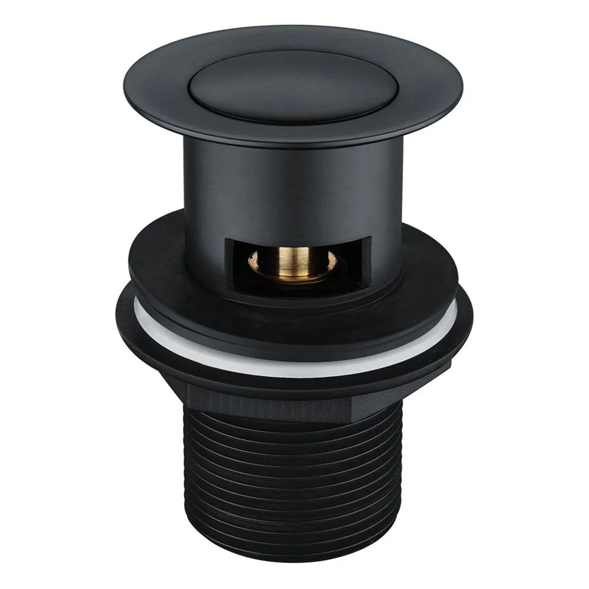 Matt Black Basin Mono Mixer Tap with Slotted Waste - Single Lever Brass Bathroom Faucet