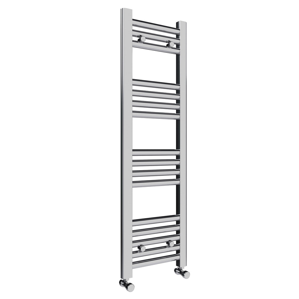 FNX Bathrooms Chrome Heated Towel Rail Radiator 300x1000mm with Corner TRV Valves