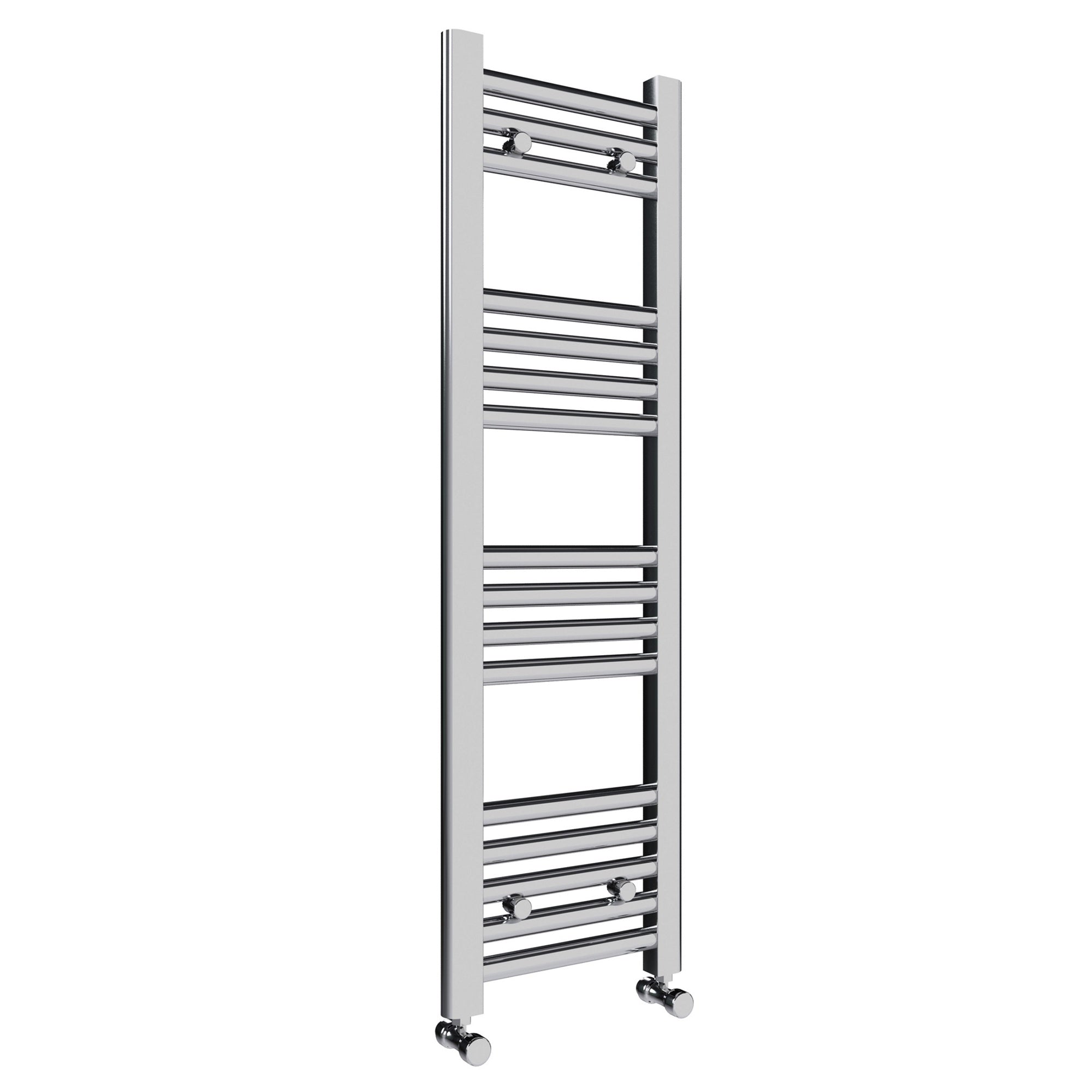 FNX Bathrooms Chrome Heated Towel Rail Radiator 300x1000mm with Corner TRV Valves