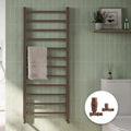Brushed Bronze Heated Towel Radiator with Thermostatic Valves - 500x800mm Modern Flat Panel