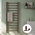 Brushed Bronze Flat Profile Heated Towel Rail Radiator 1200x500mm with Corner Thermostatic Valves