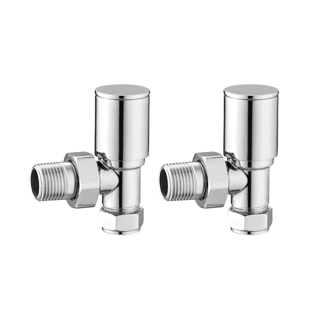 FNX Bathrooms Chrome Polished Straight Heated Towel Rail Radiator 600x1200mm with Angled Manual Valves