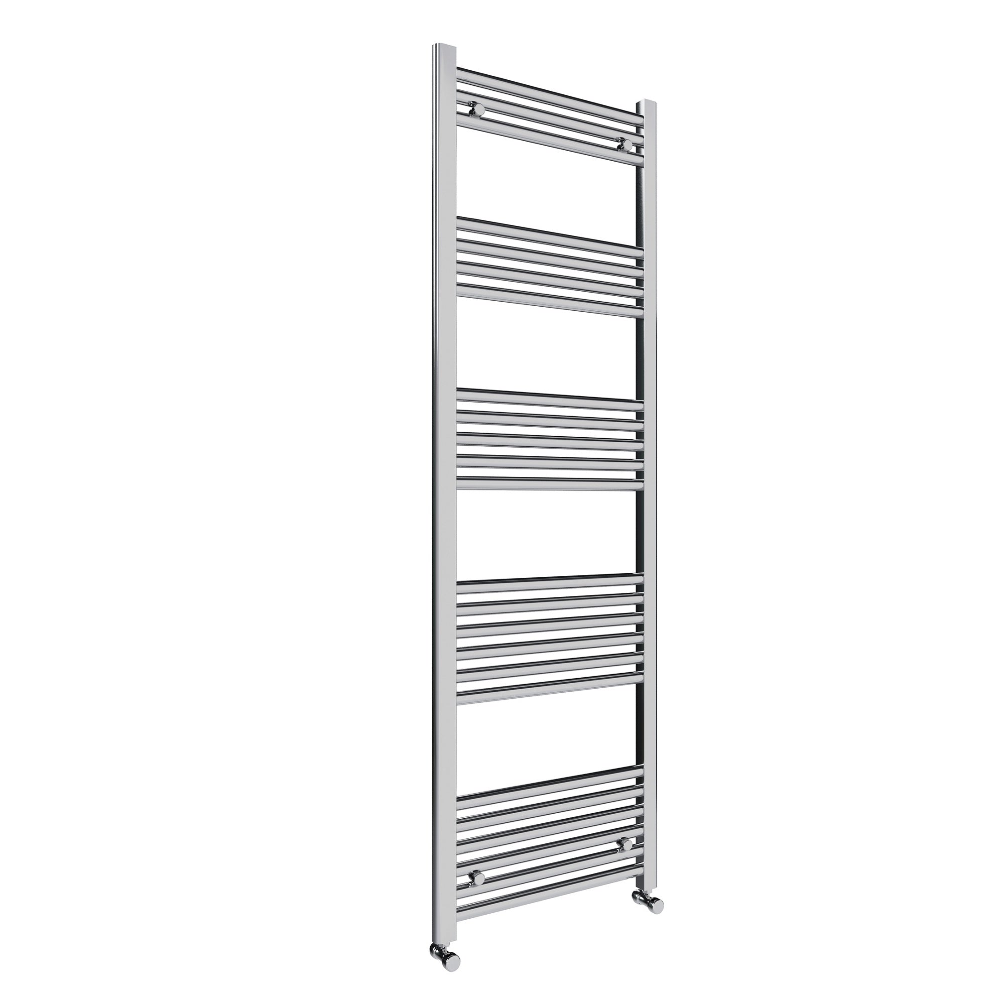 FNX Pozo Chrome 600x1600mm Straight Heated Towel Rail Radiator with Manual Valves