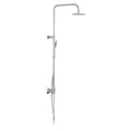 FNX Chrome Modern Exposed Thermostatic Mixer Shower Kit with Round Overhead & Handheld