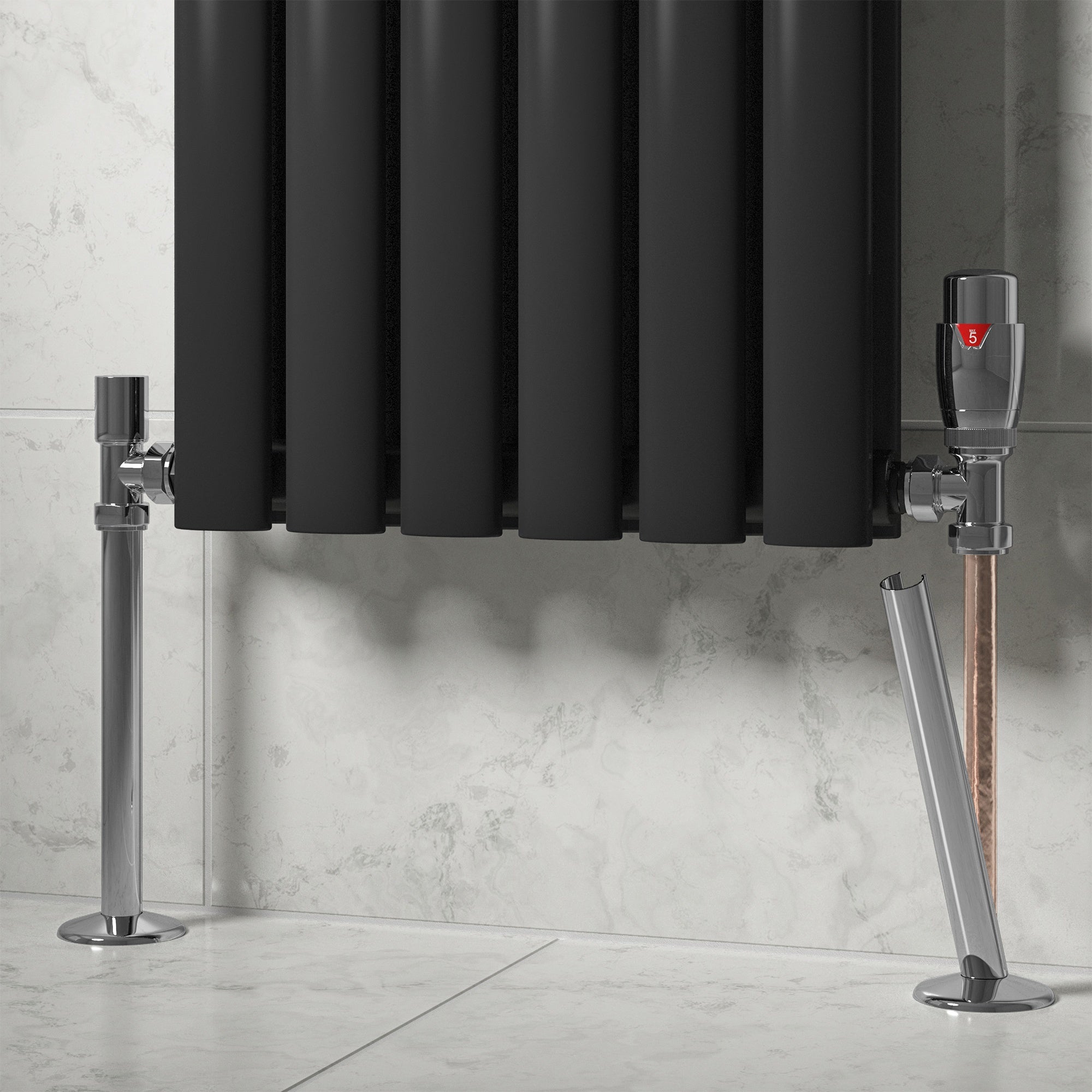 Chrome Clip-On Radiator Pipe Covers & Collars for 15mm Pipes (2 Pack) - Enhance Your Heating System's Look