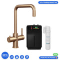 FNX Bathrooms 3-in-1 Brushed Copper Boiling Water Kitchen Tap with 2.4L Boiler & Child Lock