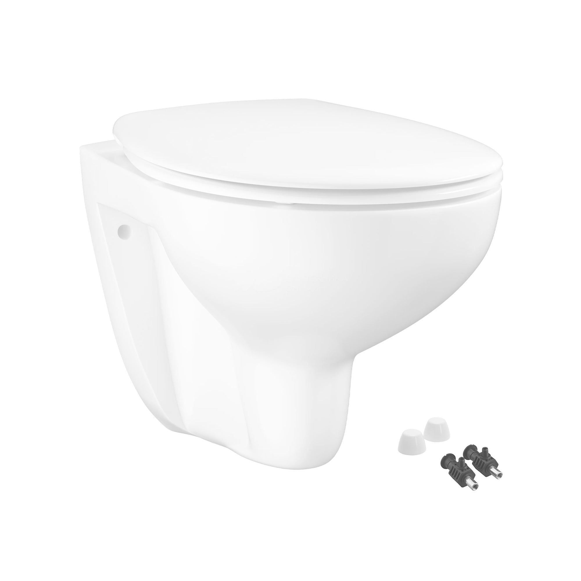 Wall Hung Toilet Pan & Low Height Concealed Cistern Frame with Chrome Plate