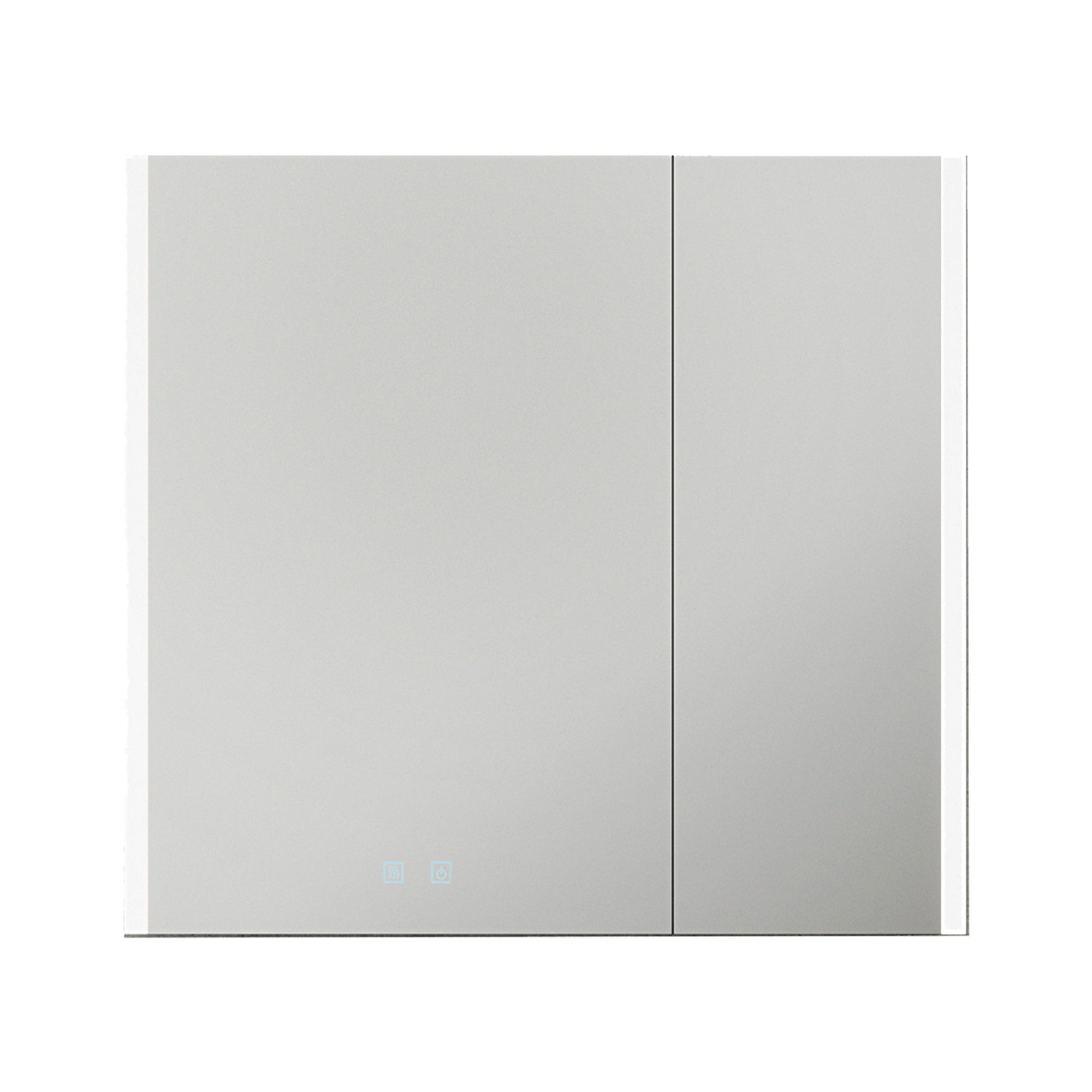 Balmoral Double Door Illuminated LED Bathroom Mirror Cabinet with Bluetooth Speaker, Shaver Socket & USB Port - 800x700x130mm