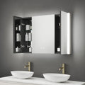 Balmoral Triple Door LED Bathroom Mirror Cabinet with Bluetooth & Shaver Socket, 1050x700x130mm