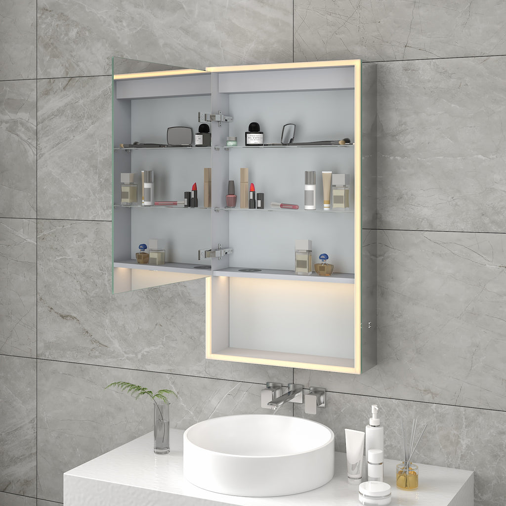 Apollo Single Tunable LED Mirror Cabinet with Bluetooth Speaker, Shaver Socket, USB & Wireless Charging for Bathrooms
