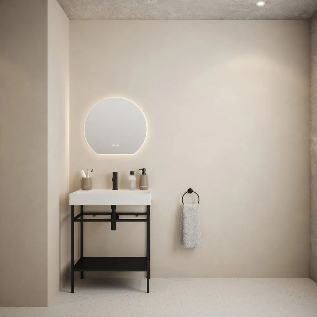 FNX Bathrooms Marseille Tunable LED Frameless Mirror with Demister, Dimmable, Touch Sensor & IP44 - 600x546mm