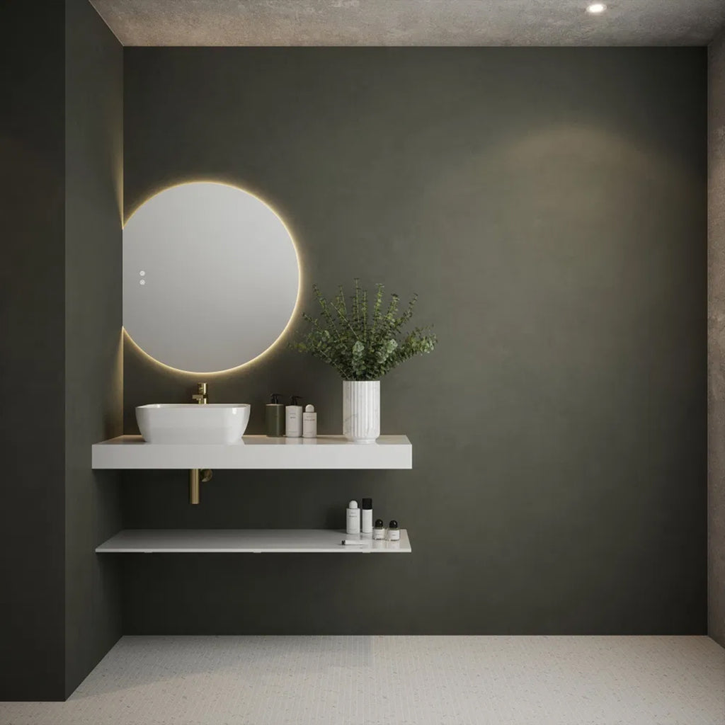 Marseille 800x746mm Tunable LED Frameless Bathroom Mirror with Demister & Dimmable Touch Control