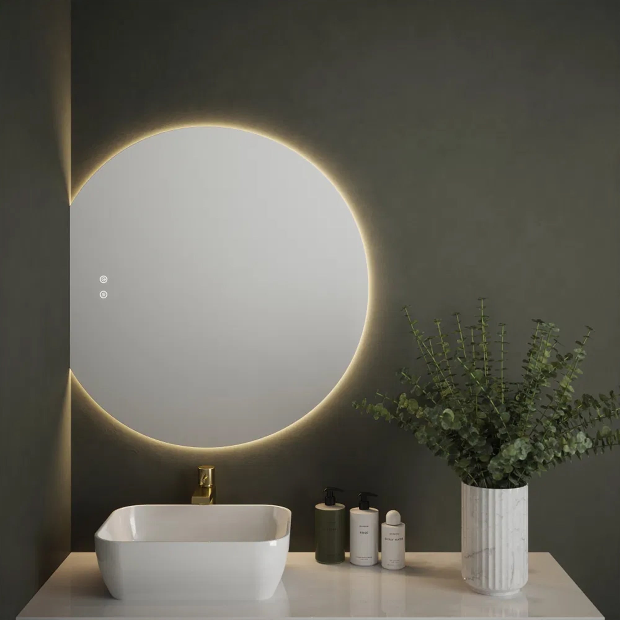 Marseille 800x746mm Tunable LED Frameless Bathroom Mirror with Demister & Dimmable Touch Control