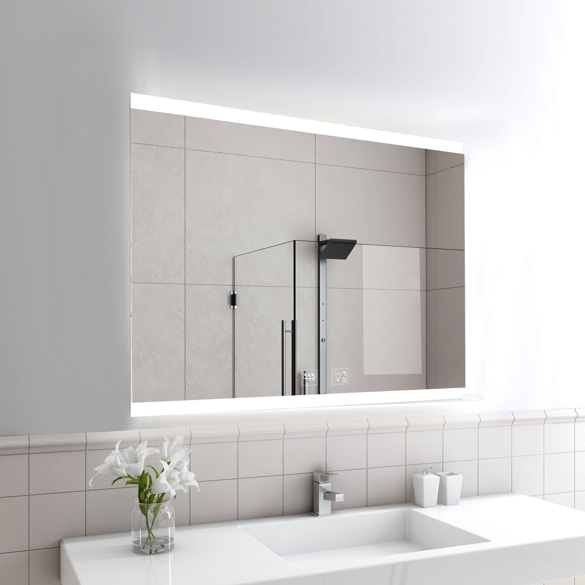 Hamilton Smart LED Bathroom Mirror with Bluetooth Speakers, Tunable Light & Anti-Fog Demister - 800x600mm