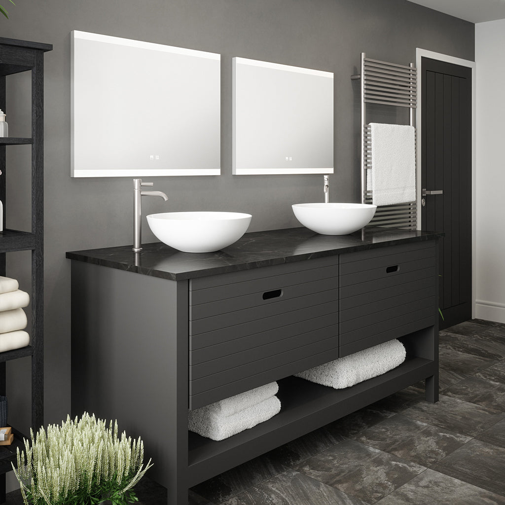 Hamilton Smart LED Bathroom Mirror with Bluetooth Speakers, Tunable Light & Anti-Fog Demister - 800x600mm