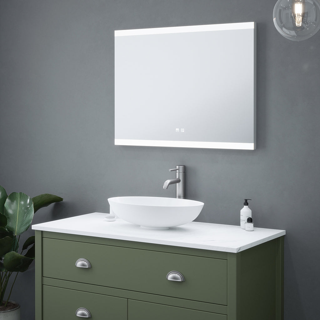 Hamilton Smart LED Bathroom Mirror with Bluetooth Speakers, Tunable Light & Anti-Fog Demister - 800x600mm