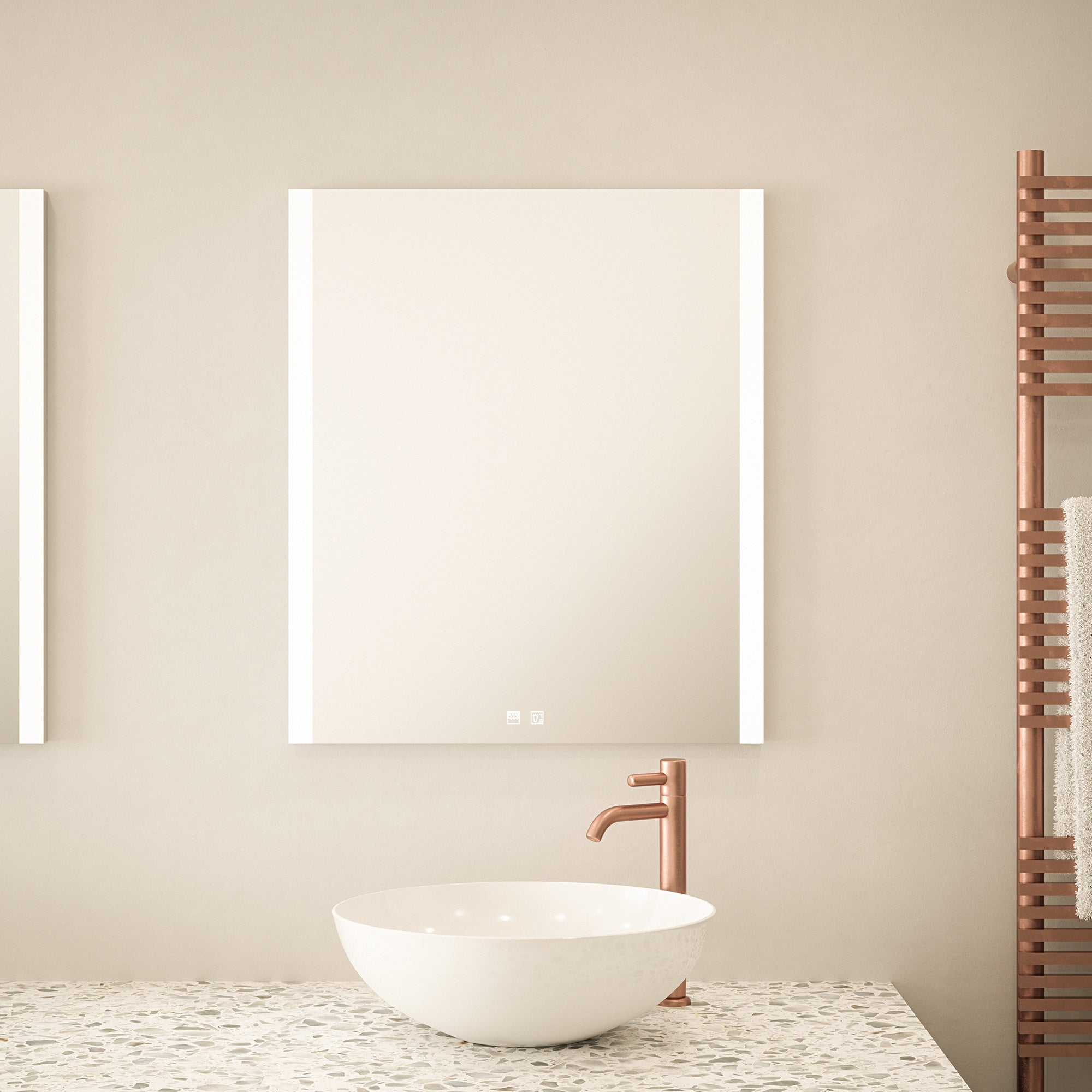 Windsor 800x600mm LED Bathroom Mirror with Bluetooth, Demister & Tunable White - Portrait