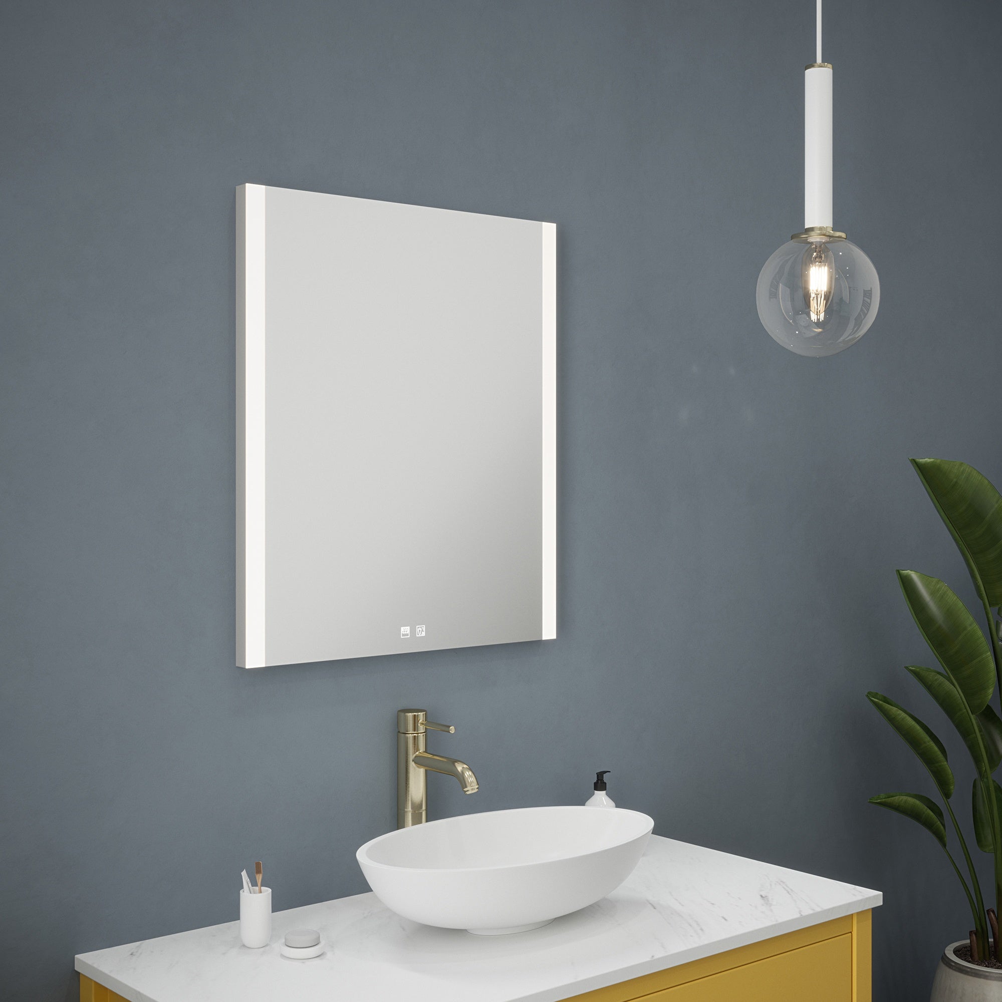Windsor 800x600mm LED Bathroom Mirror with Bluetooth, Demister & Tunable White - Portrait