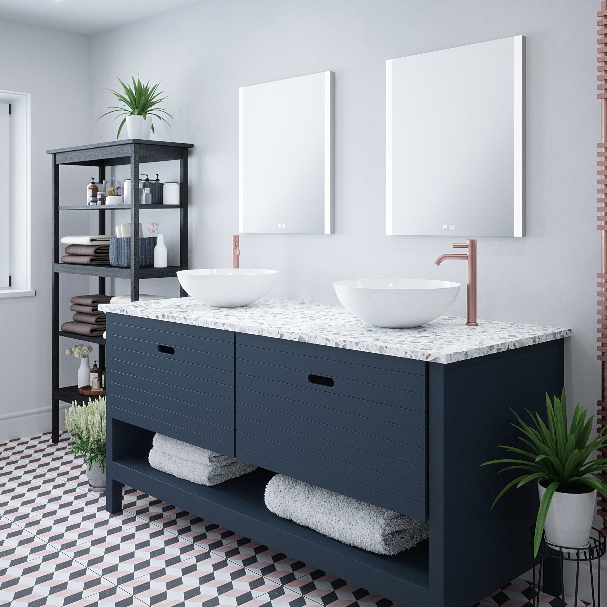 Windsor 800x600mm LED Bathroom Mirror with Bluetooth, Demister & Tunable White - Portrait