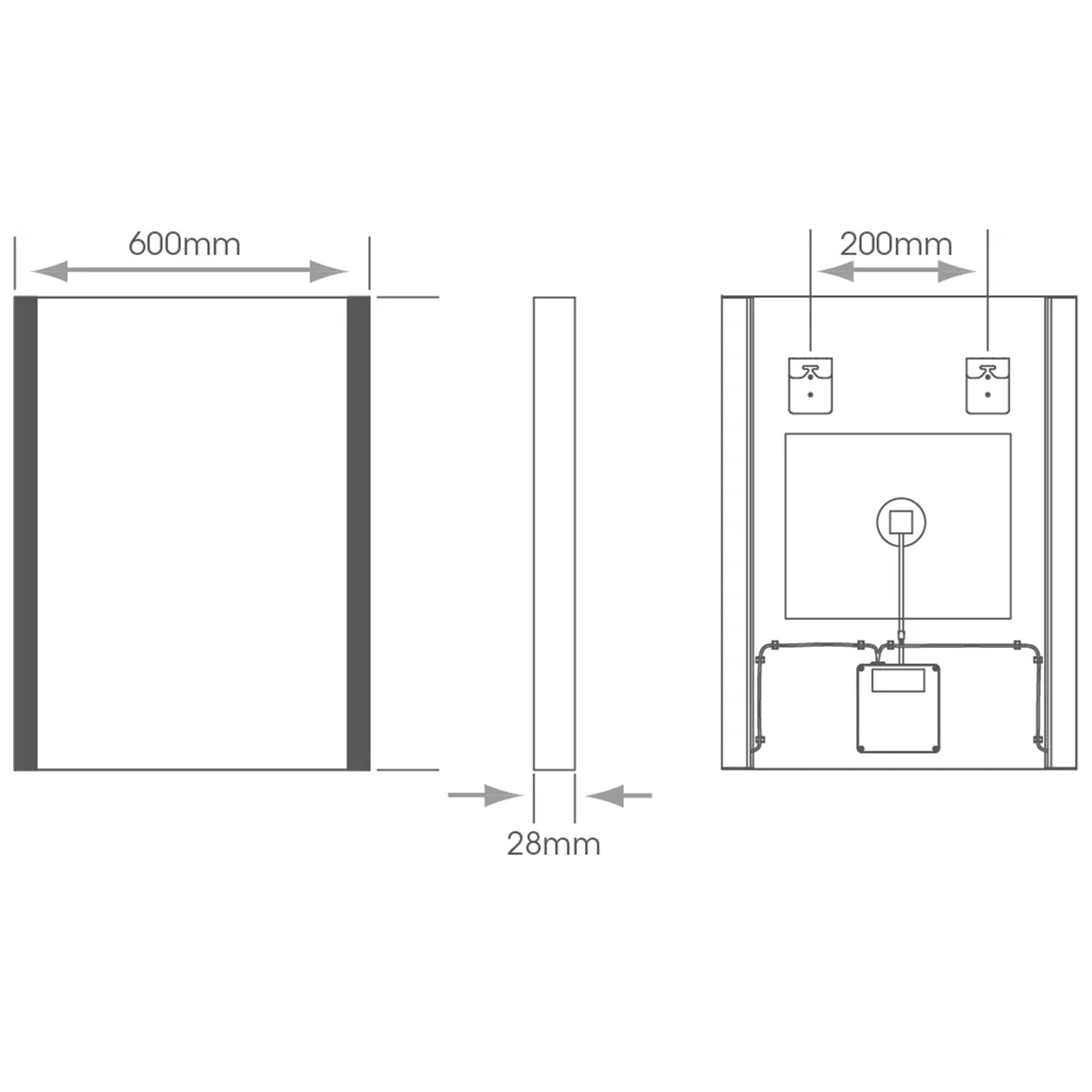 Windsor 800x600mm LED Bathroom Mirror with Bluetooth, Demister & Tunable White - Portrait