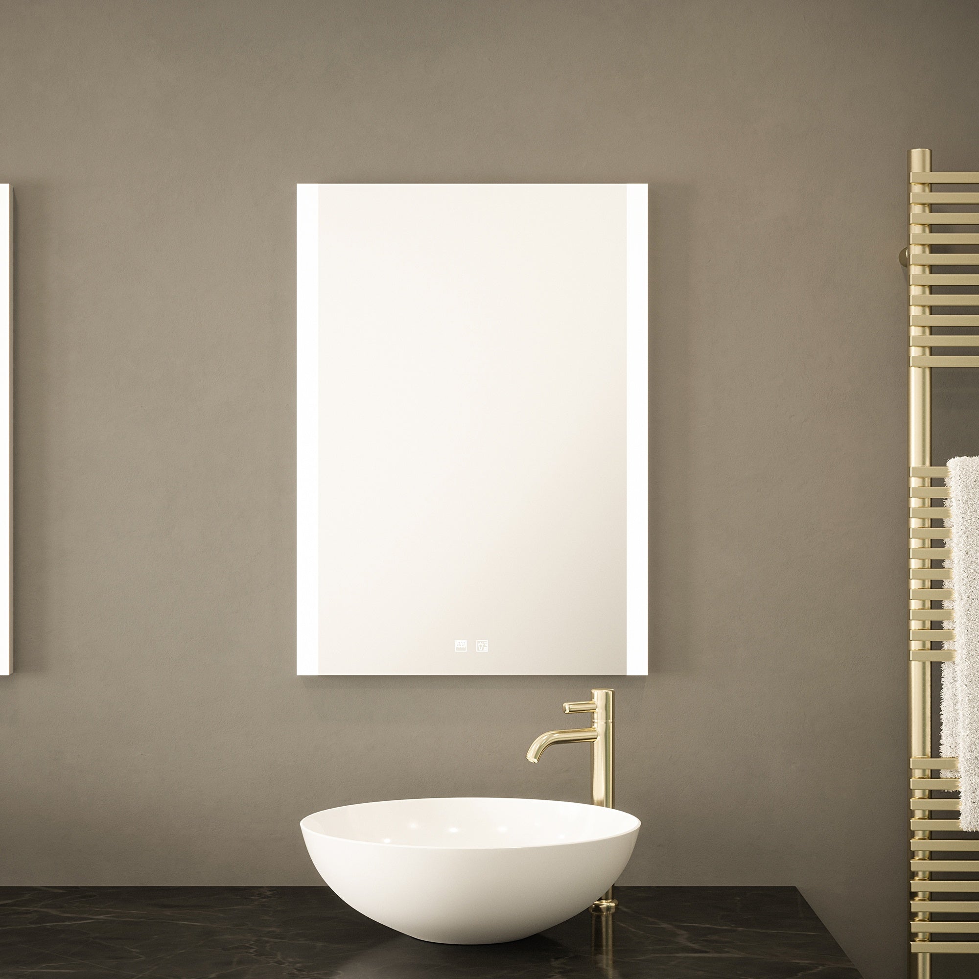 Windsor 500x700mm LED Bathroom Mirror with Bluetooth Speakers, Tunable White, Dimmable & Demister - IP44 Rated