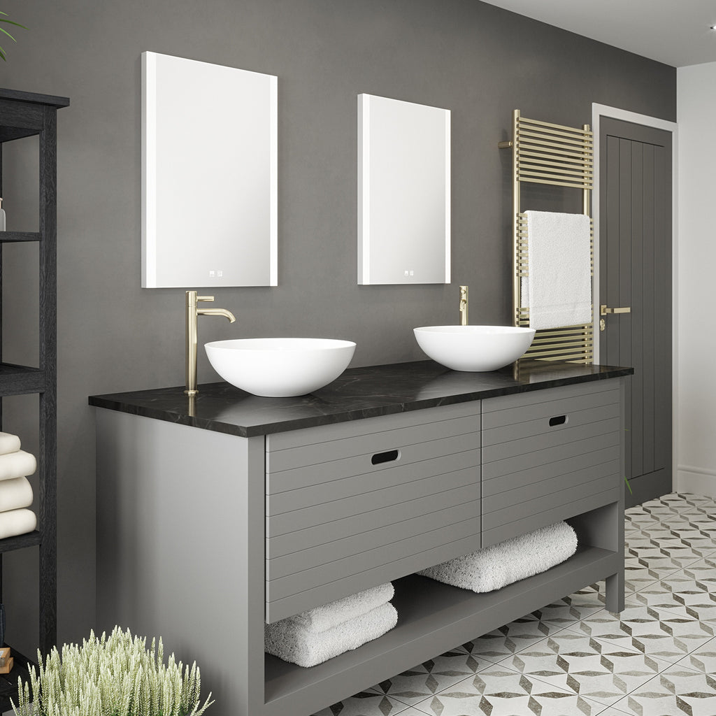 Windsor 500x700mm LED Bathroom Mirror with Bluetooth Speakers, Tunable White, Dimmable & Demister - IP44 Rated