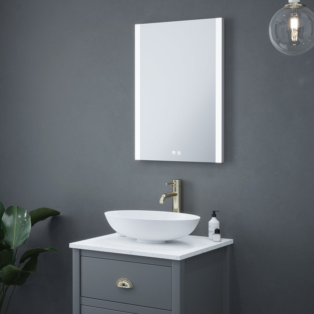 Windsor 500x700mm LED Bathroom Mirror with Bluetooth Speakers, Tunable White, Dimmable & Demister - IP44 Rated