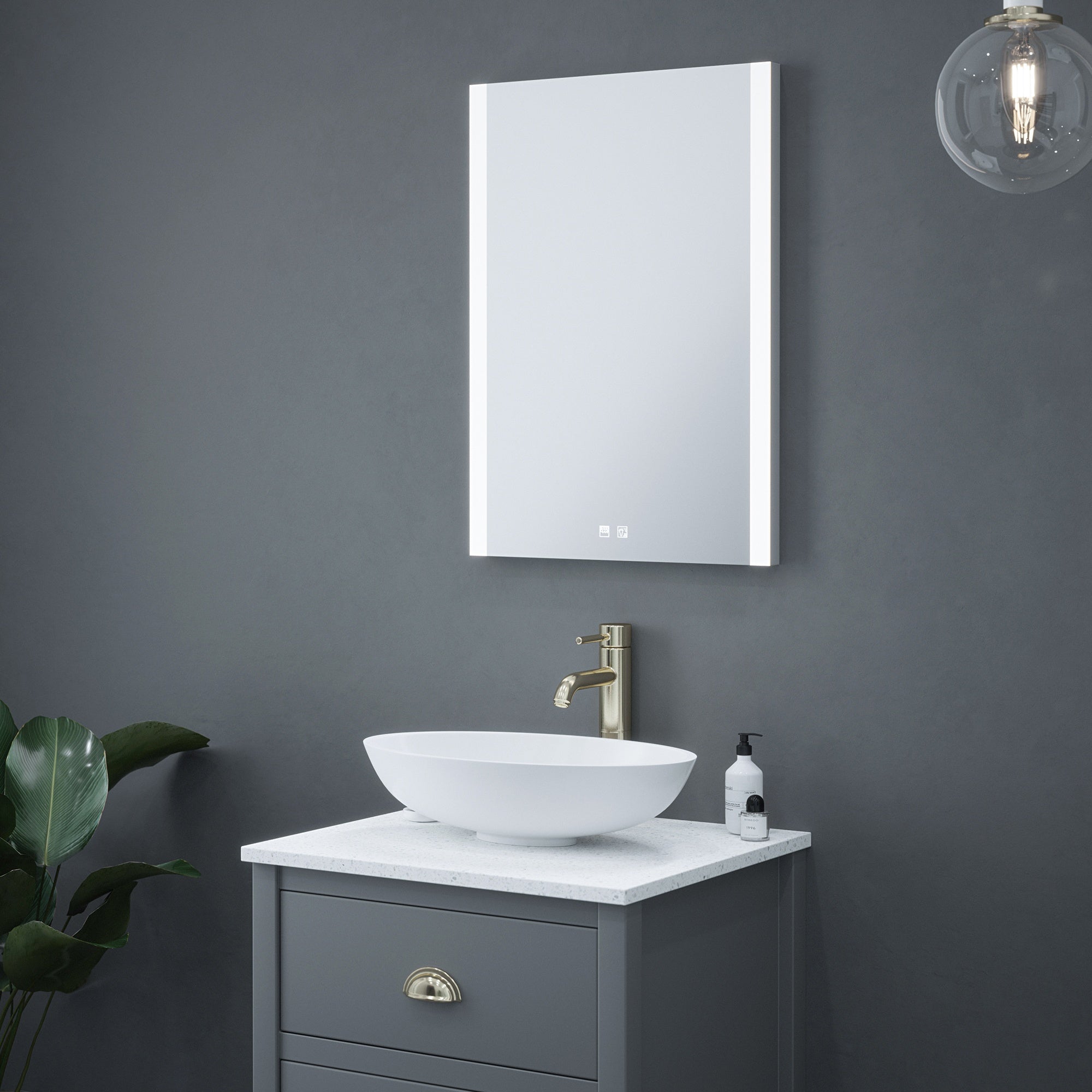 Windsor 500x700mm LED Bathroom Mirror with Bluetooth Speakers, Tunable White, Dimmable & Demister - IP44 Rated
