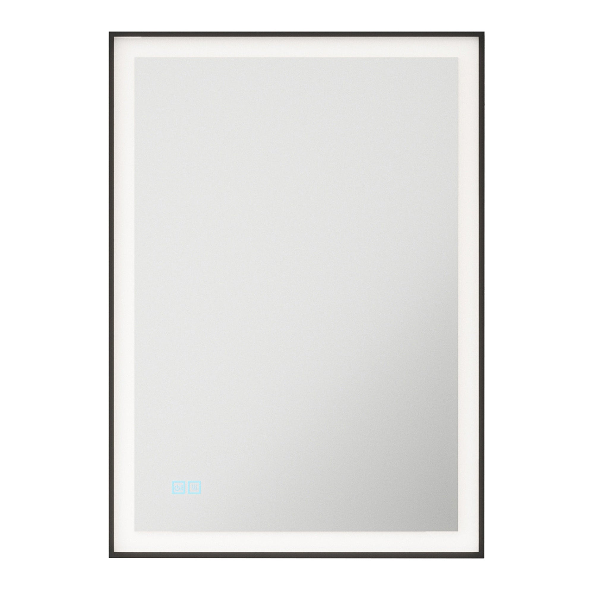 Langley 500x700x27mm Black Frame LED Bathroom Mirror - Tunable White, Dimmable, Demister & IP44 Rated