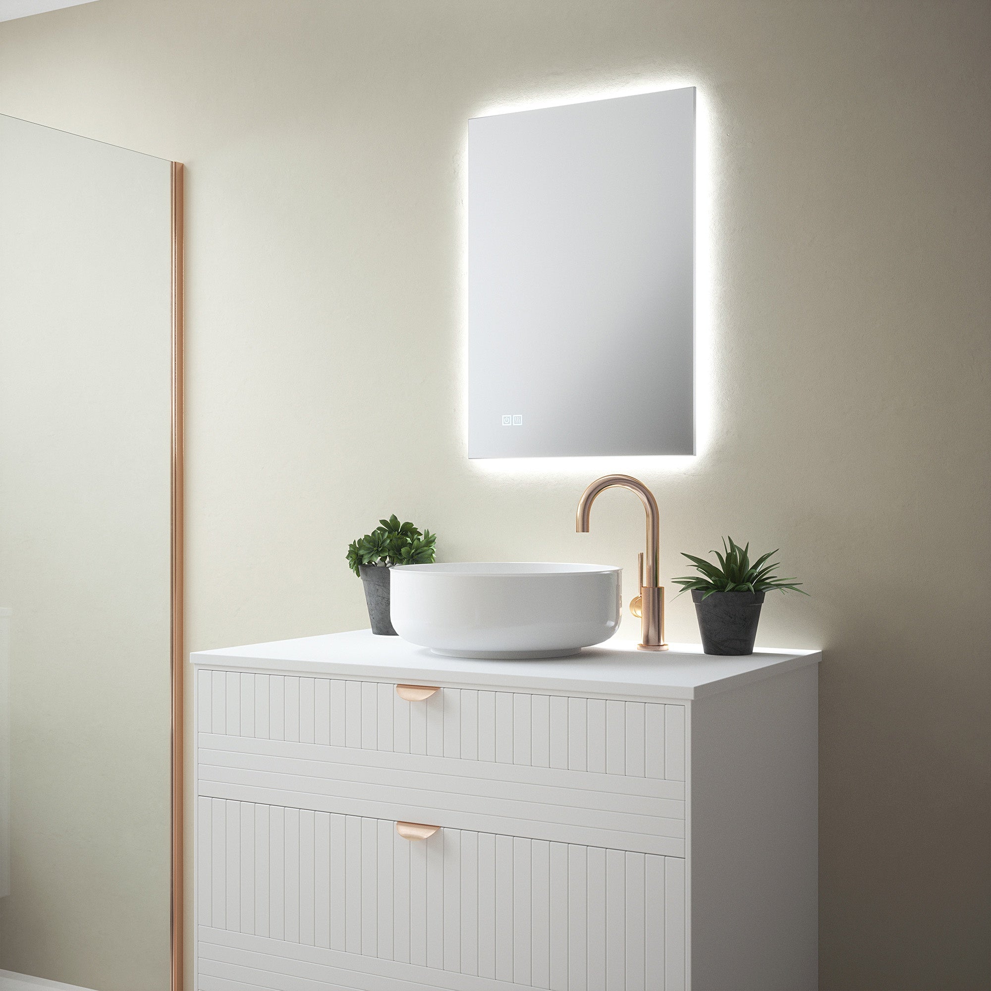 Halifax 500x700mm Tunable Backlit LED Bathroom Mirror with Demister & Dimmable Function