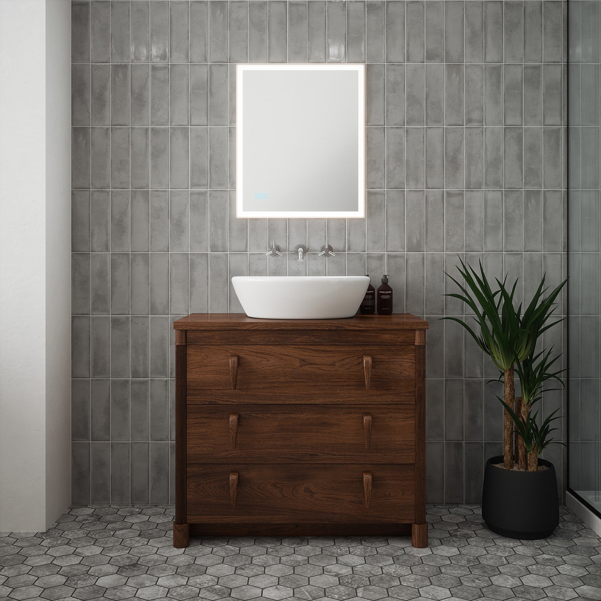 Saturn Tunable LED Bathroom Mirror - Dimmable, Demister & Versatile 500x600mm
