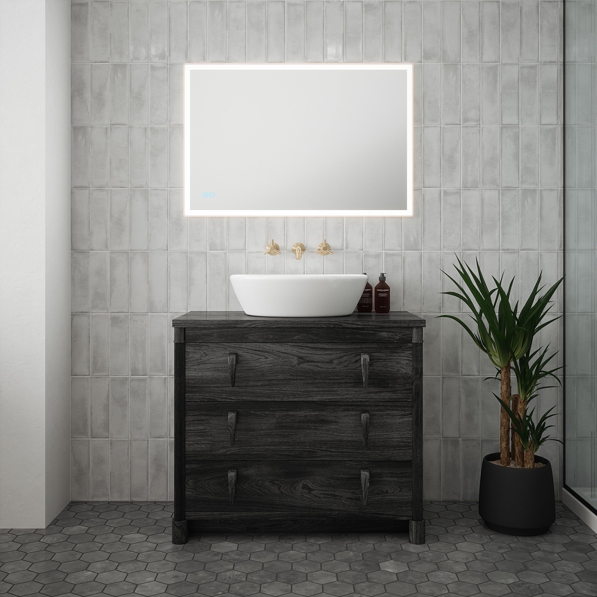 Saturn 1 Dimmable LED Bathroom Mirror - 900x600mm, Tunable White & Demister, IP44 Rated