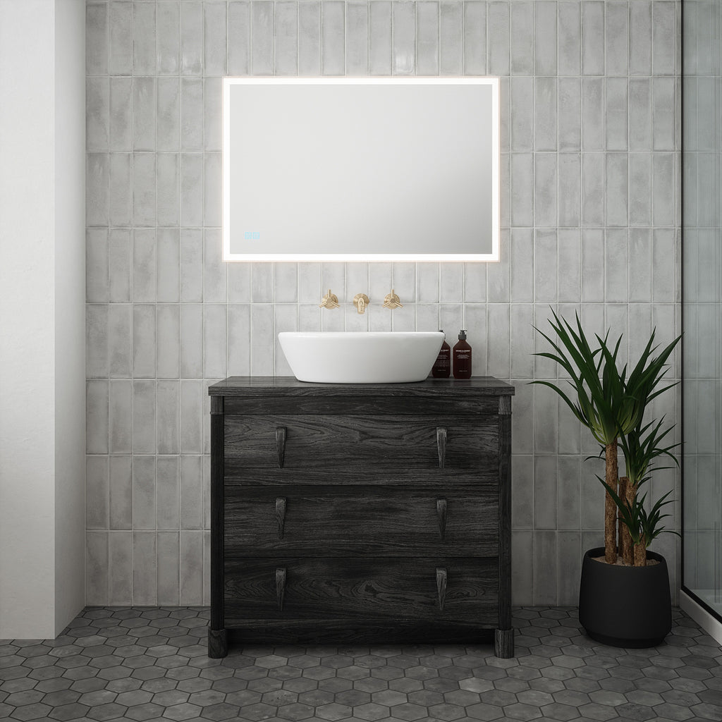 Saturn 1 Dimmable LED Bathroom Mirror - 900x600mm, Tunable White & Demister, IP44 Rated