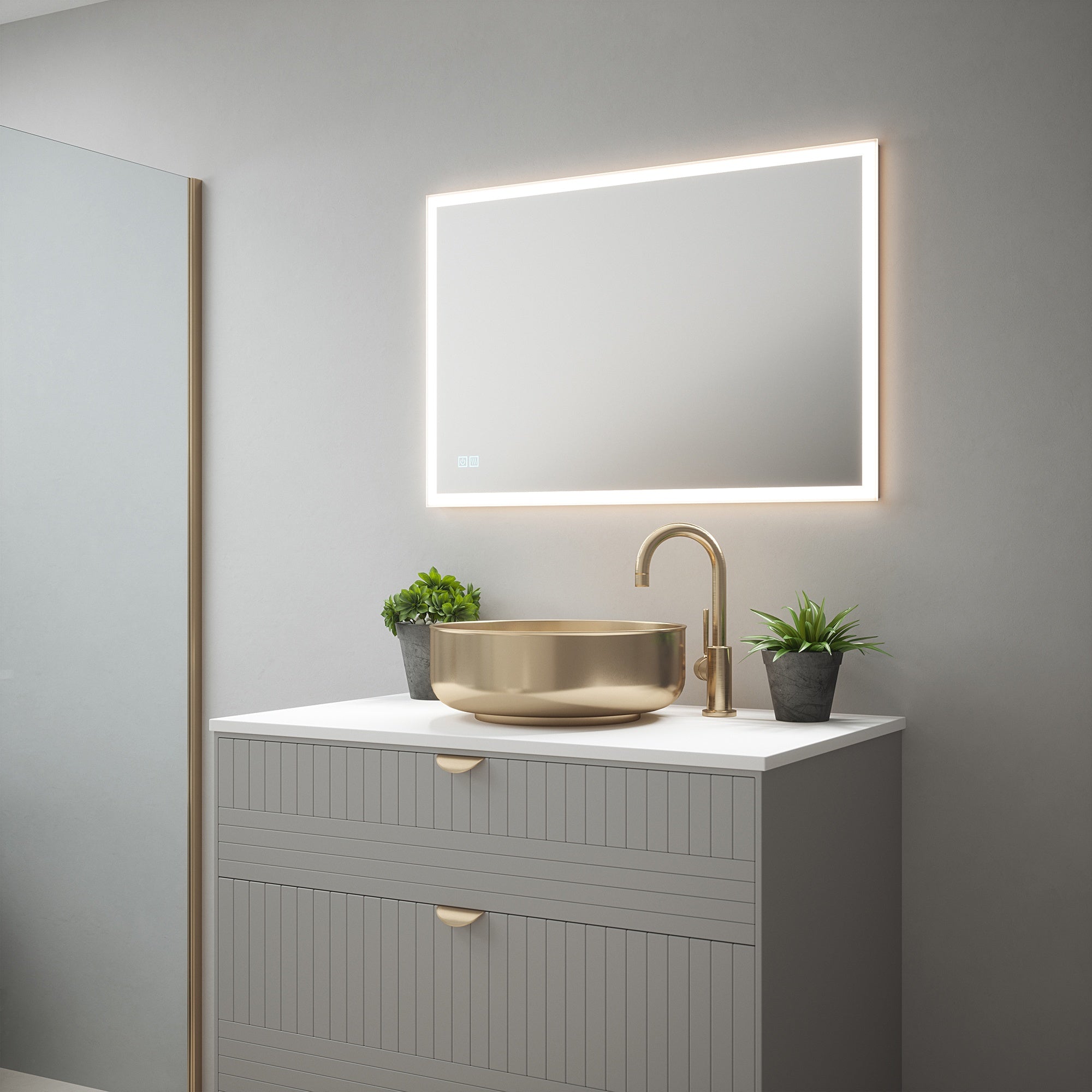 Saturn 1 Dimmable LED Bathroom Mirror - 900x600mm, Tunable White & Demister, IP44 Rated