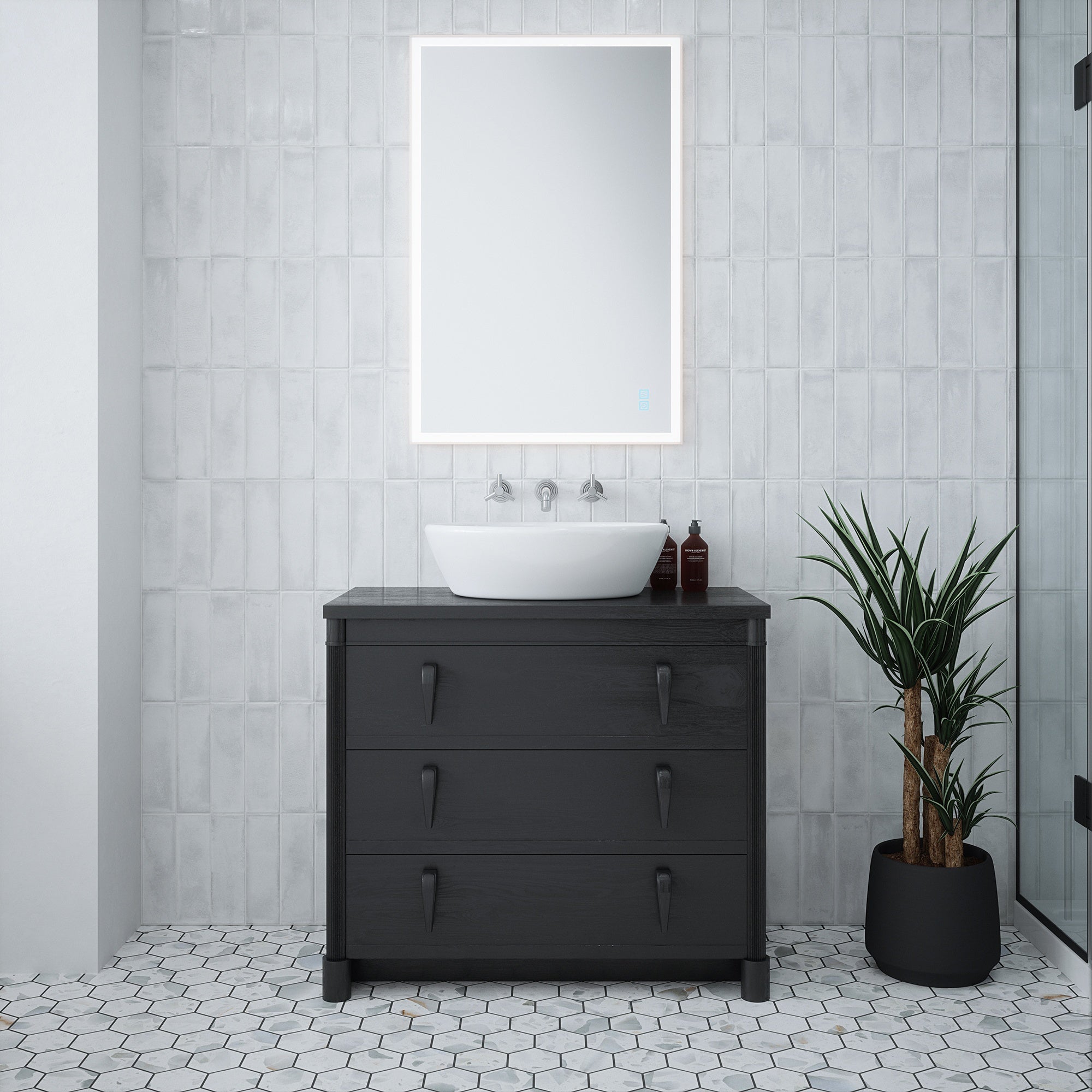 Saturn 1 Dimmable LED Bathroom Mirror - 900x600mm, Tunable White & Demister, IP44 Rated