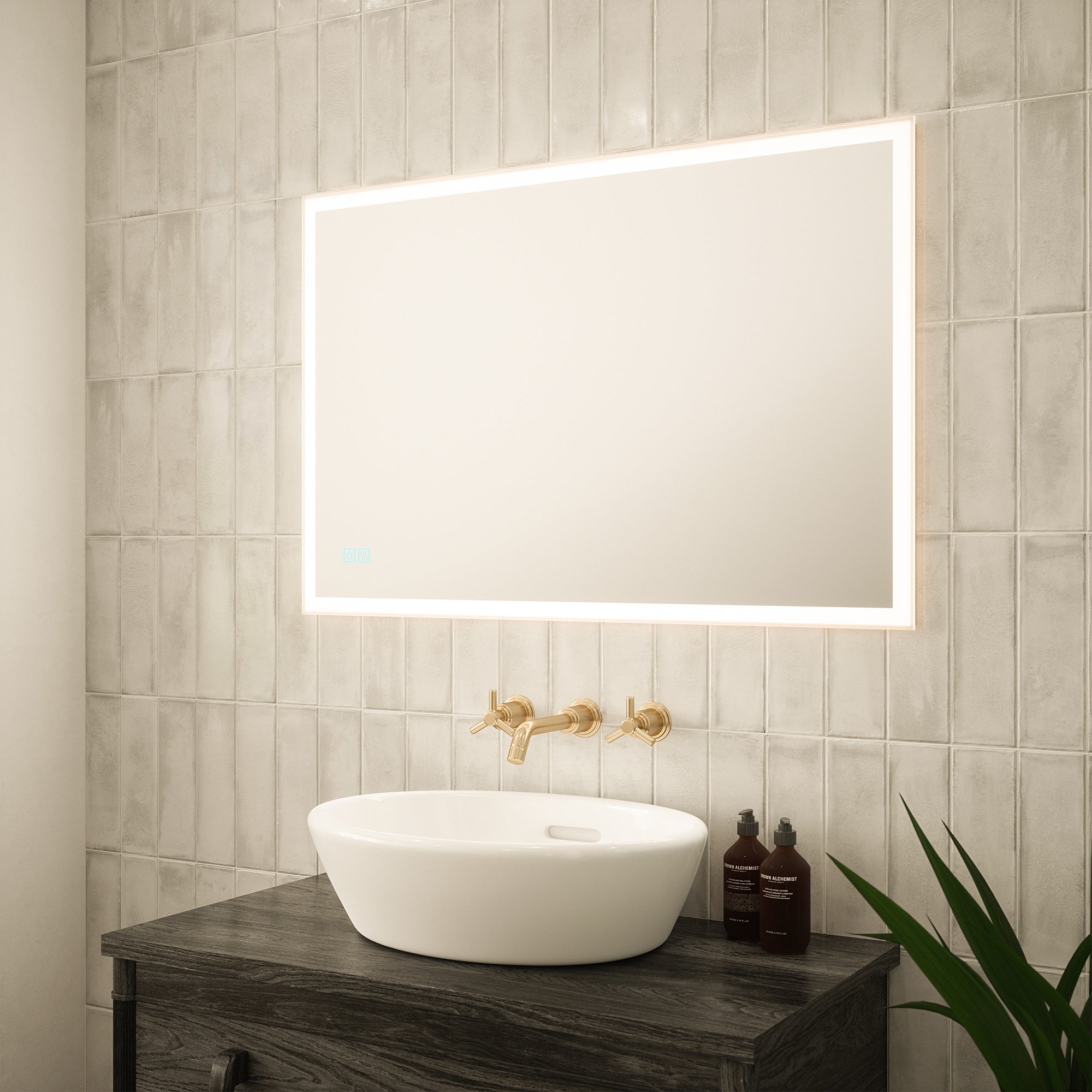 Saturn 1 Dimmable LED Bathroom Mirror - 900x600mm, Tunable White & Demister, IP44 Rated
